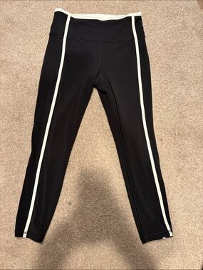 Athleta Black Leggings with Side Stripes